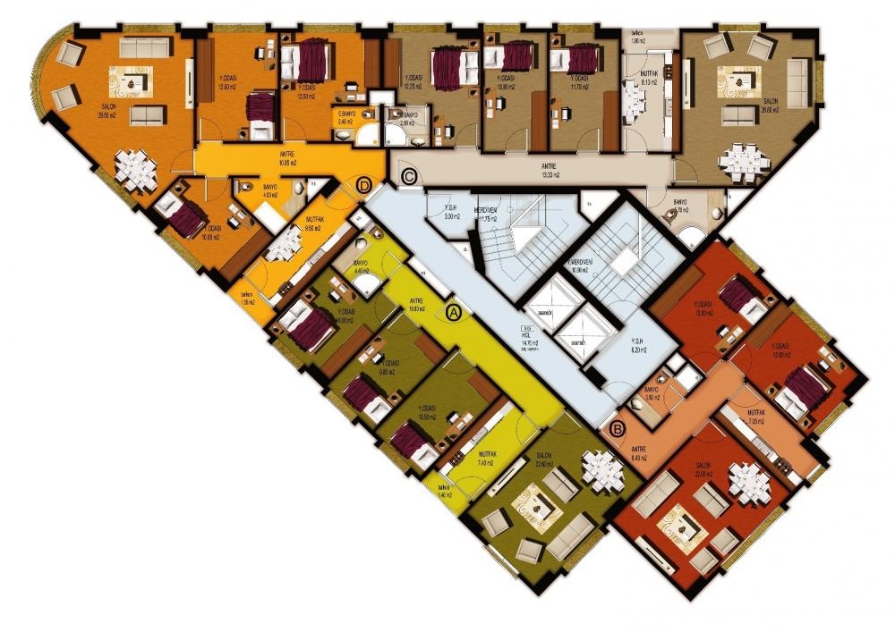 Apartments Located in Central Istanbul Districts – living room (image 20)