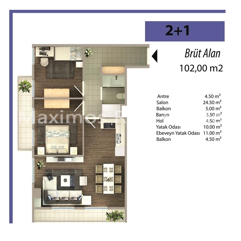 Mixed-use Apartments and Offices in Istanbul – dining area (image 6)