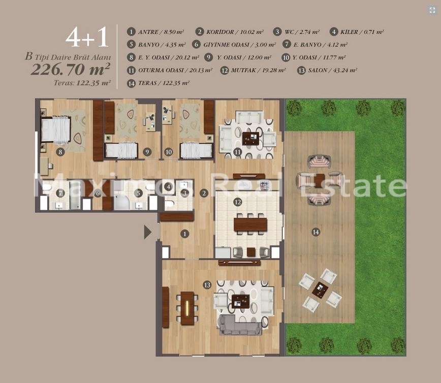 Contemporary Apartments in Beylikduzu Istanbul – terrace (image 7)