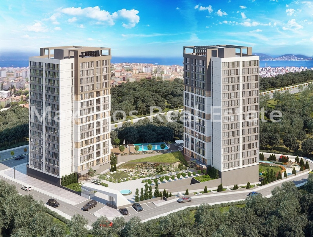 Sea View Apartment Located on Istanbul's Asian Side in Kartal – living room (image 2)