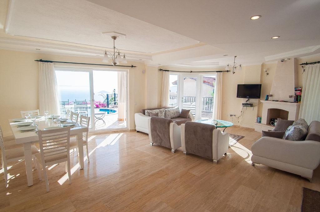 Furnished Sea View Luxury Villa for Sale in Kalkan – master bedroom (image 16)