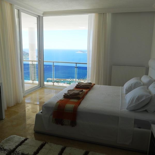 Luxury Sea View House with Private Pool in Kalkan – balcony (image 10)