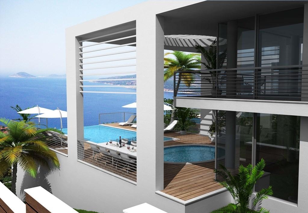 Luxury Sea View House for Sale in Kalkan – pool area (image 9)