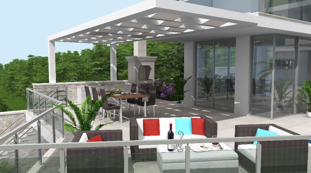 Interior space showcasing premium construction materials in finishes