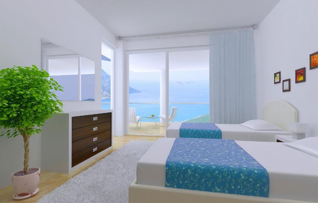 Interior room with elevated positioning maintaining view security