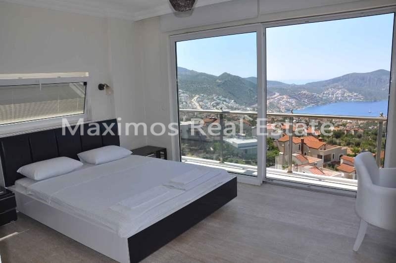 Furnished Sea View House for Sale in Kalkan – bedroom (image 22)