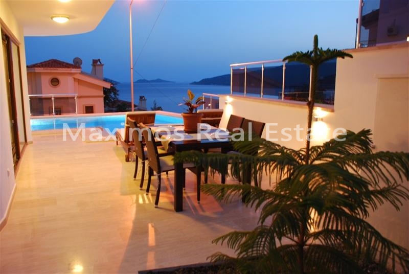 Beautiful Sea View Villa for Sale in Kalkan – garden view (image 8)