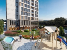 Sea View Apartment Located on Istanbul's Asian Side in Kartal – garden view (image 8)