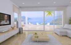 Interior corridor utilizing elevation for view security