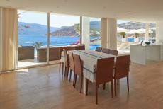 Pool area with orientation maximizing natural light entry